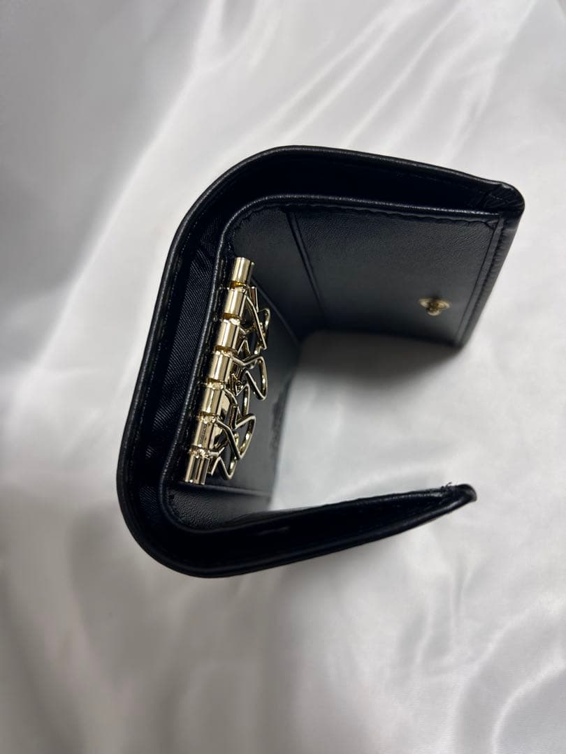 Vivienne Westwoodブラックレザーキーケース ゴールド金具
