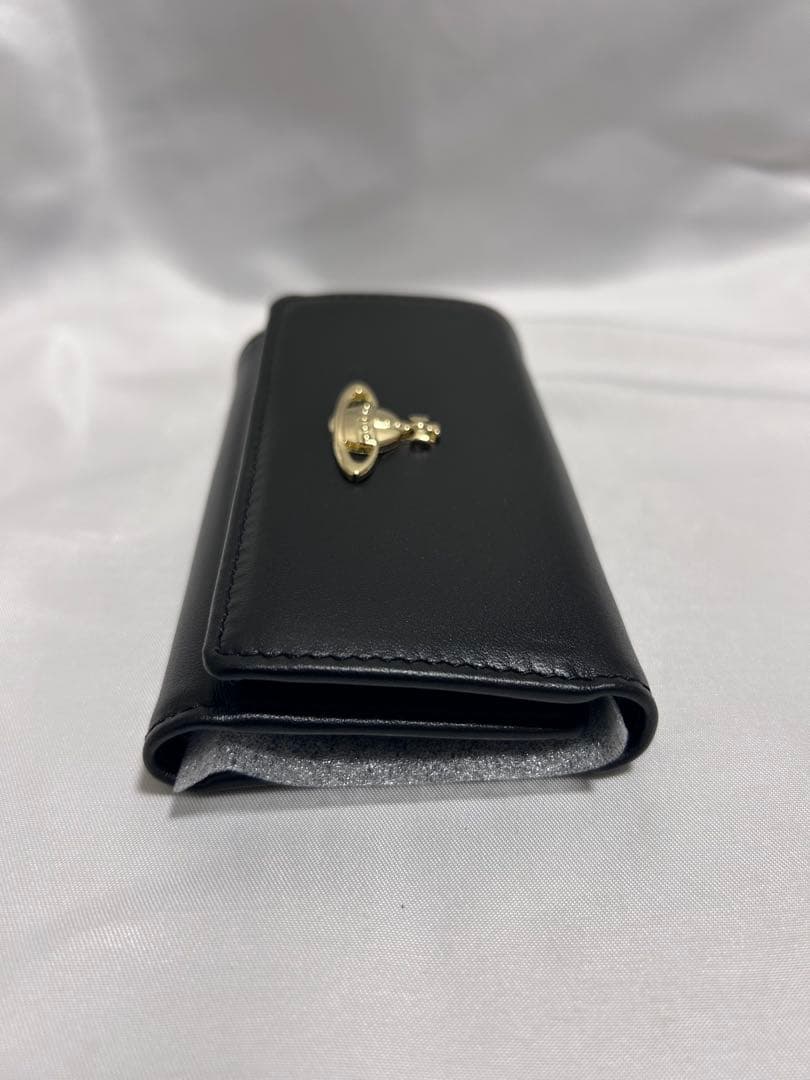 Vivienne Westwoodブラックレザーキーケース ゴールド金具