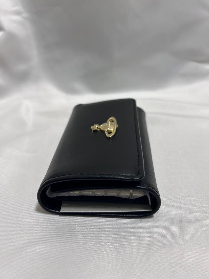 Vivienne Westwoodブラックレザーキーケース ゴールド金具