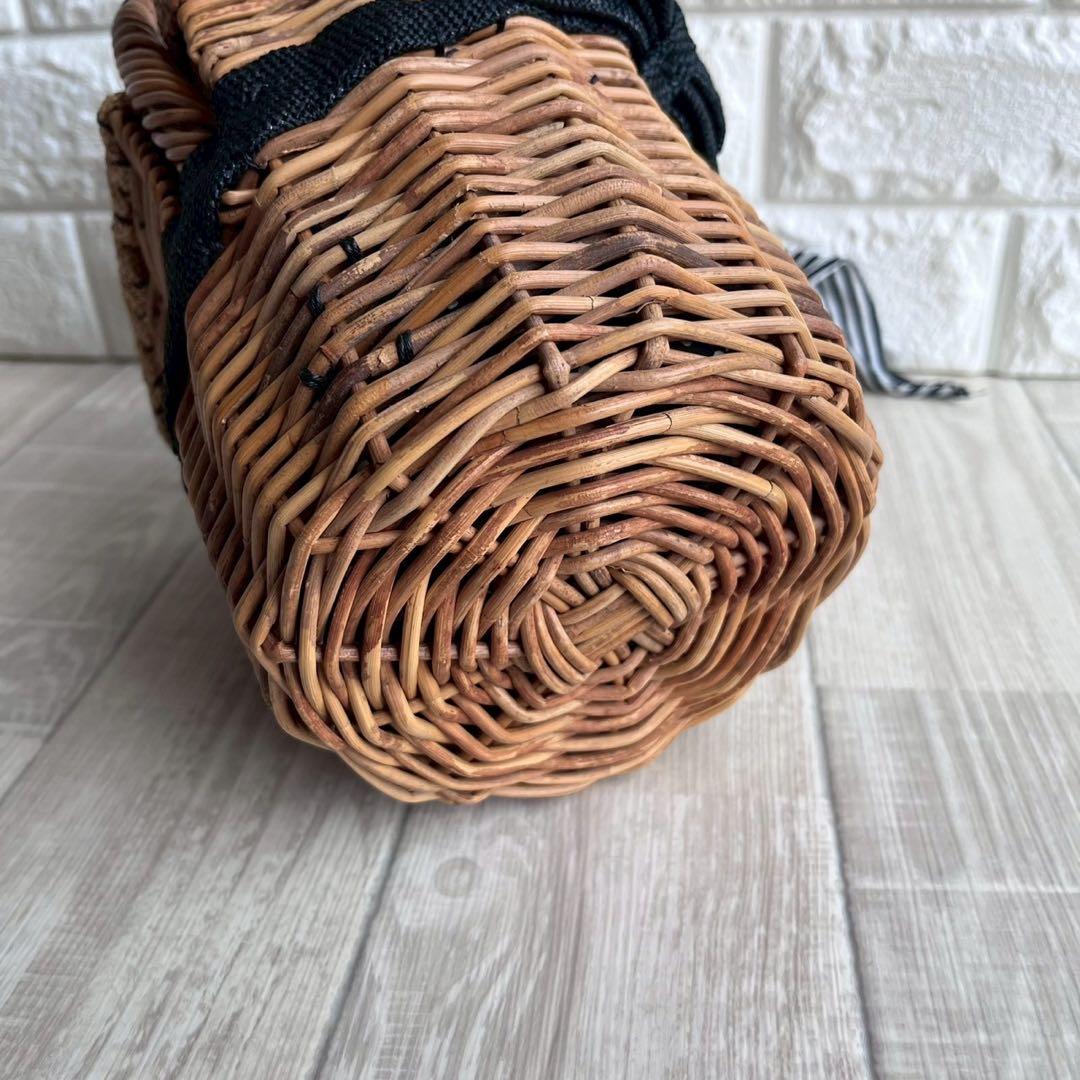 ebagos エバゴス ギンガムチェック カゴバッグ かぶせハンドル