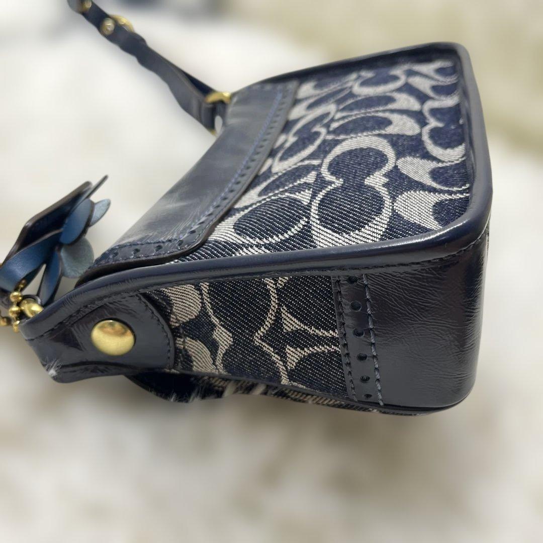 美品 コーチ ショルダーバッグ デニム シグネチャー ソーホー 12534