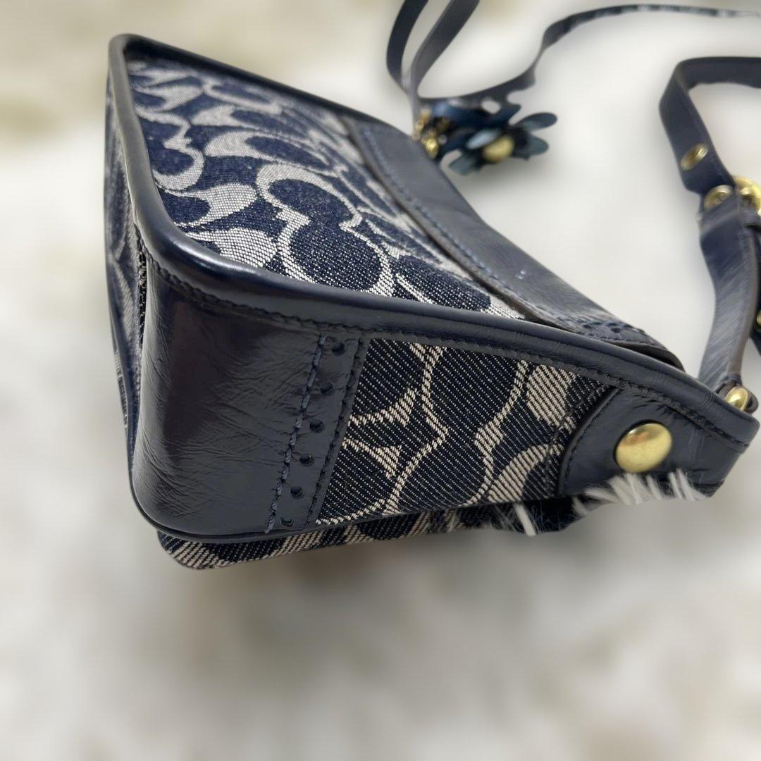 美品 コーチ ショルダーバッグ デニム シグネチャー ソーホー 12534