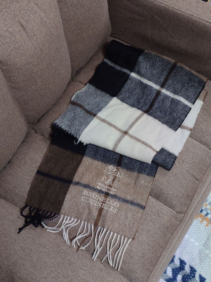 BRUNELLO CUCINELLI チェック柄マフラー
