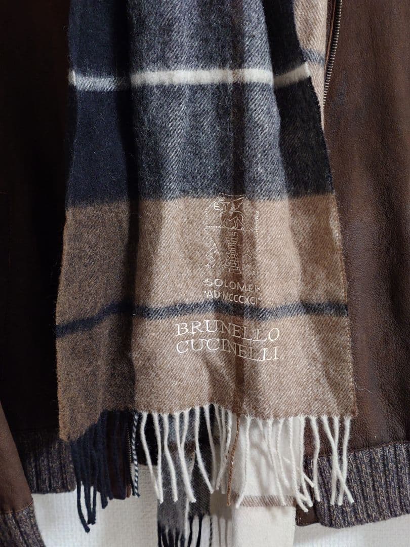 BRUNELLO CUCINELLI チェック柄マフラー