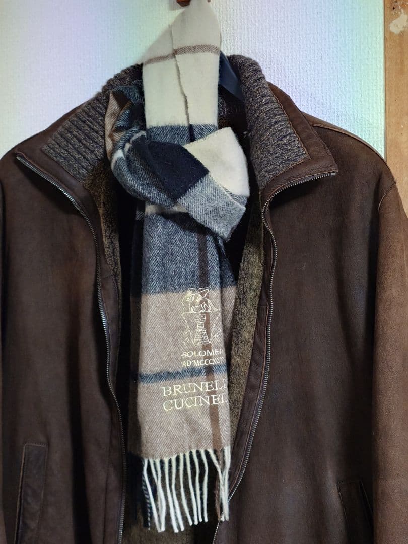 BRUNELLO CUCINELLI チェック柄マフラー