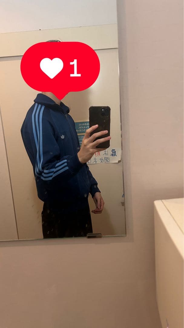 70s 80s adidas 西ドイツ デサント トラックジャケット 4号　紺