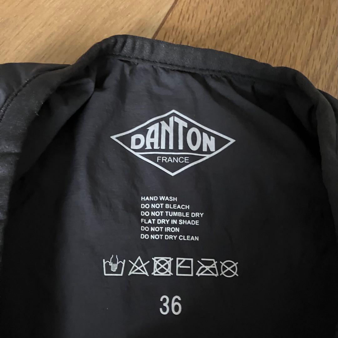 DANTON ダントン インサレーション ノーカラー ジャケット ブラック 36