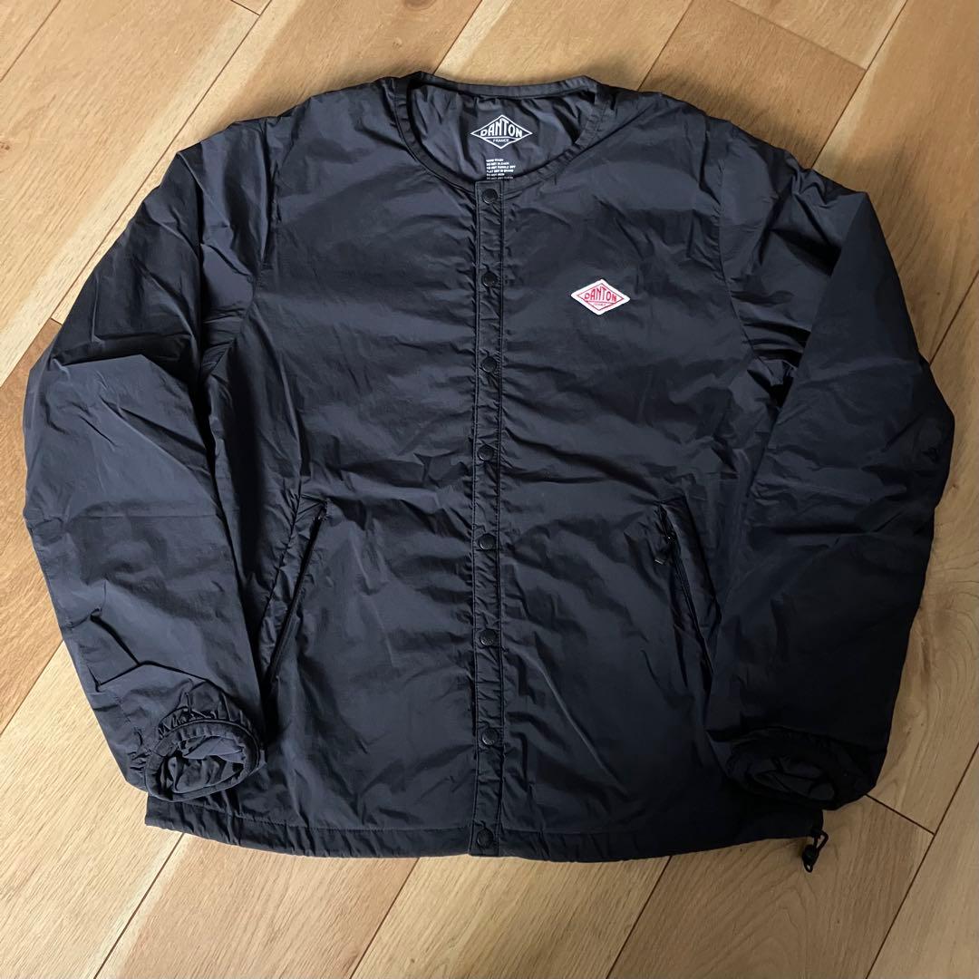 DANTON ダントン インサレーション ノーカラー ジャケット ブラック 36