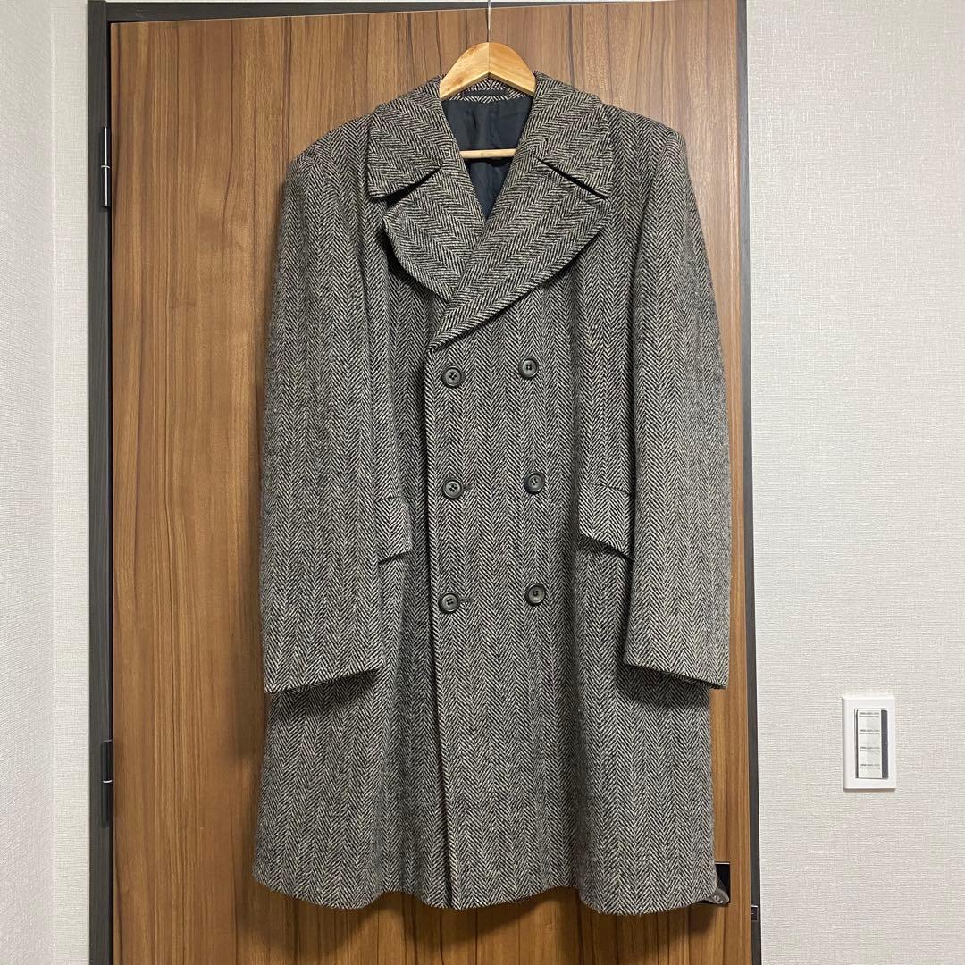 【ヴィンテージ】60s 英国製 Harris Tweed ダブルブレストコート