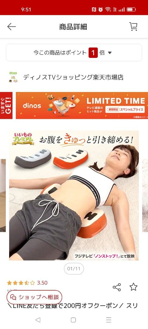 EMS フィットネスクラブがつくった スタイリークッション　ディノス