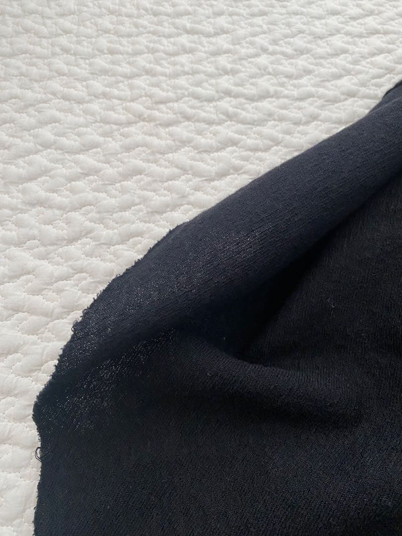 Honnete ワイドストール ウールリネン ウォッシュドツイル　ブラック