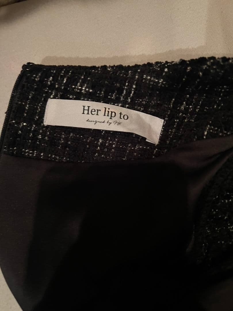 her lip to Mondrian Tweed Mini DressМサイズ