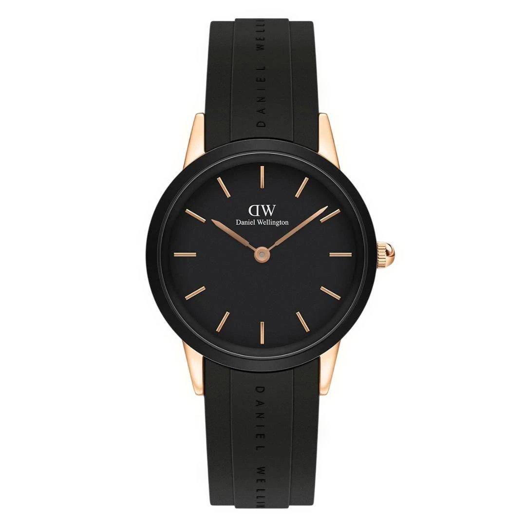 【新品未使用】Daniel Wellington ブラックラバーベルト防水腕時計