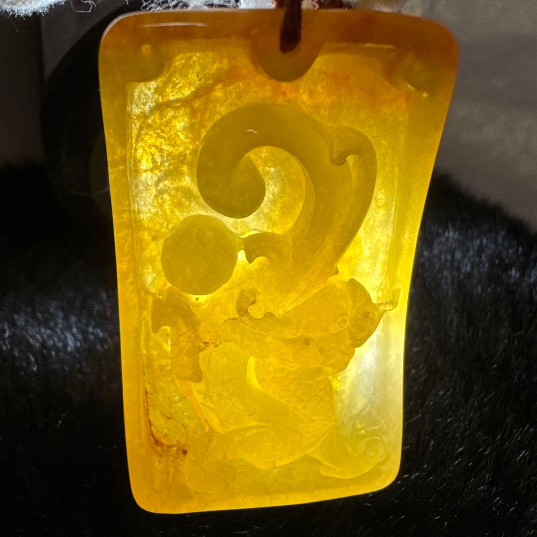 【極美品】天然本翡翠 龍 ペンダント ジョイテック 鑑別済 希少 2008年製