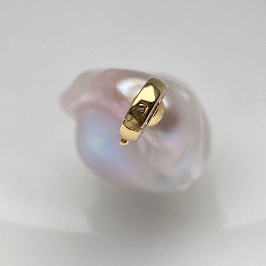 本真珠　淡水バロックパールネックレストップ　28mmピンク紫PT705