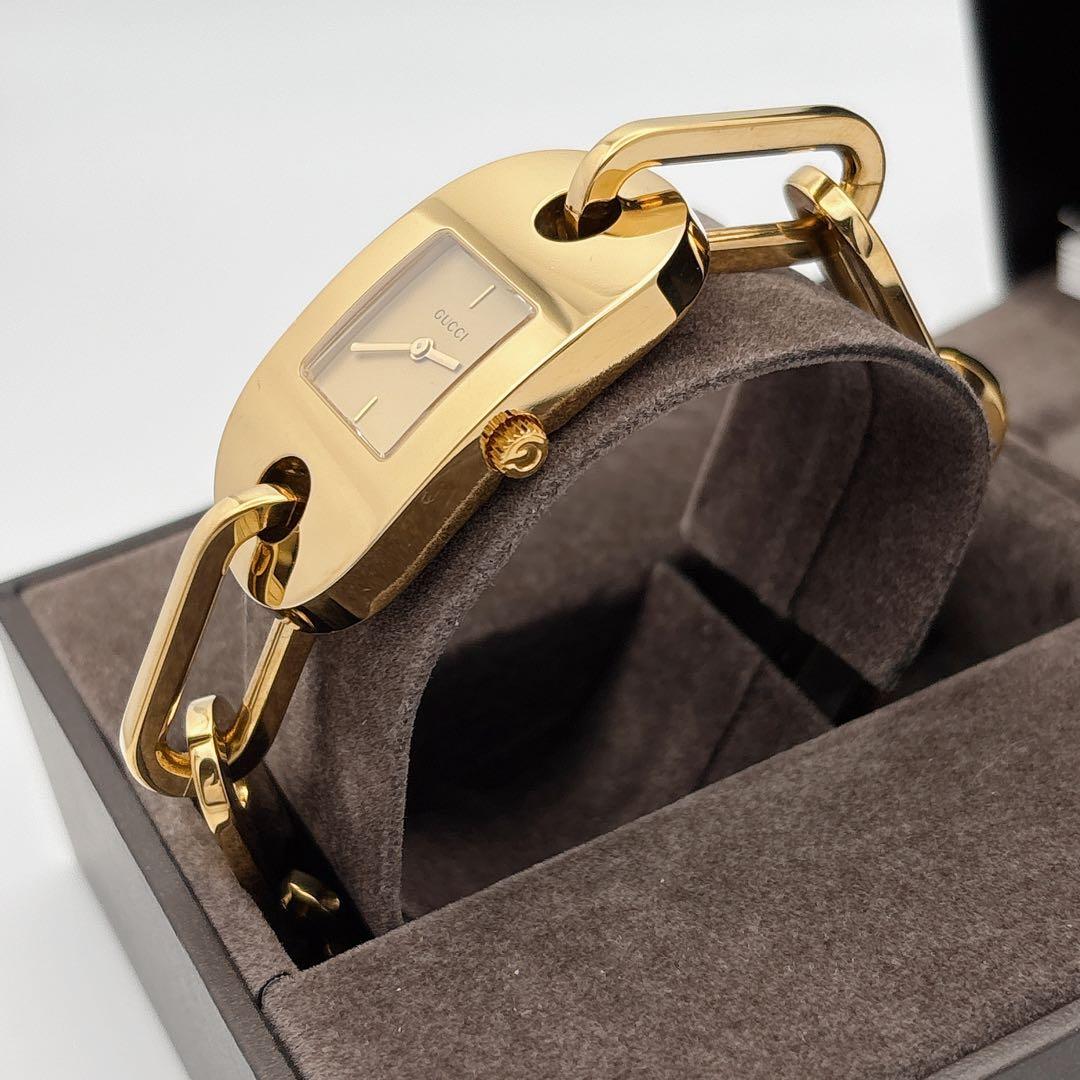 【美品・電池新品・付属品】GUCCI 6155L ゴールド ブレスレット 腕時計