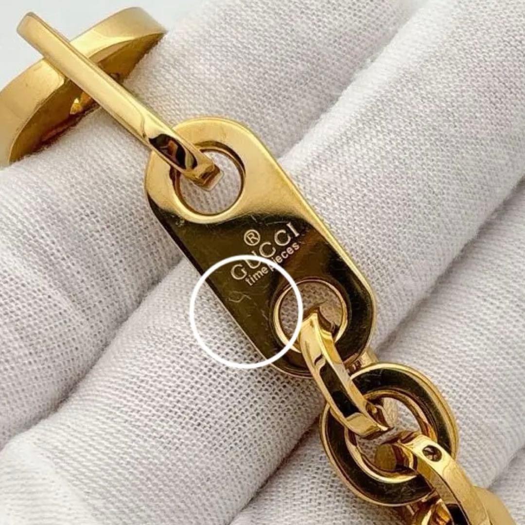 【美品・電池新品・付属品】GUCCI 6155L ゴールド ブレスレット 腕時計