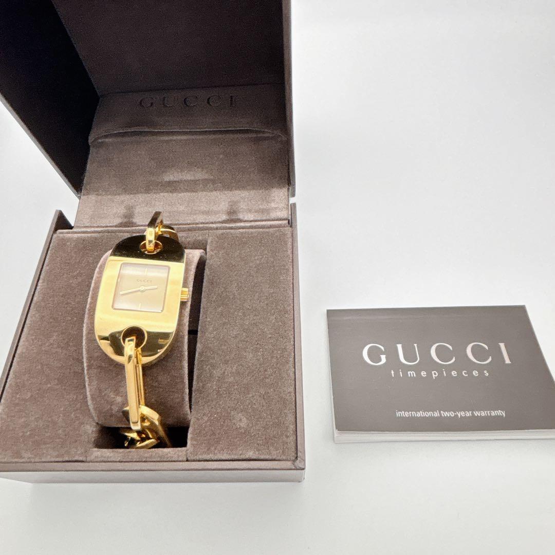 【美品・電池新品・付属品】GUCCI 6155L ゴールド ブレスレット 腕時計