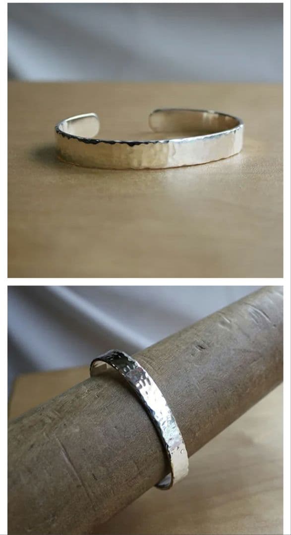 沖縄手作銀細工　琉　平打ちバングル　一点物