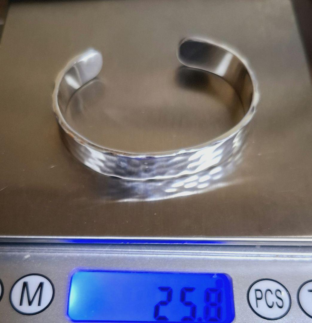 沖縄手作銀細工　琉　平打ちバングル　一点物