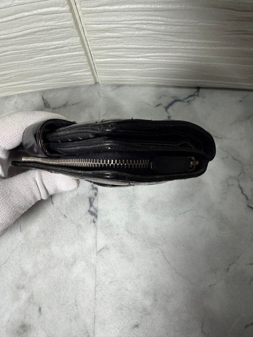 本日のみ値下げ　CHANEL エナメル マトラッセ 二つ折り財布 ブラック