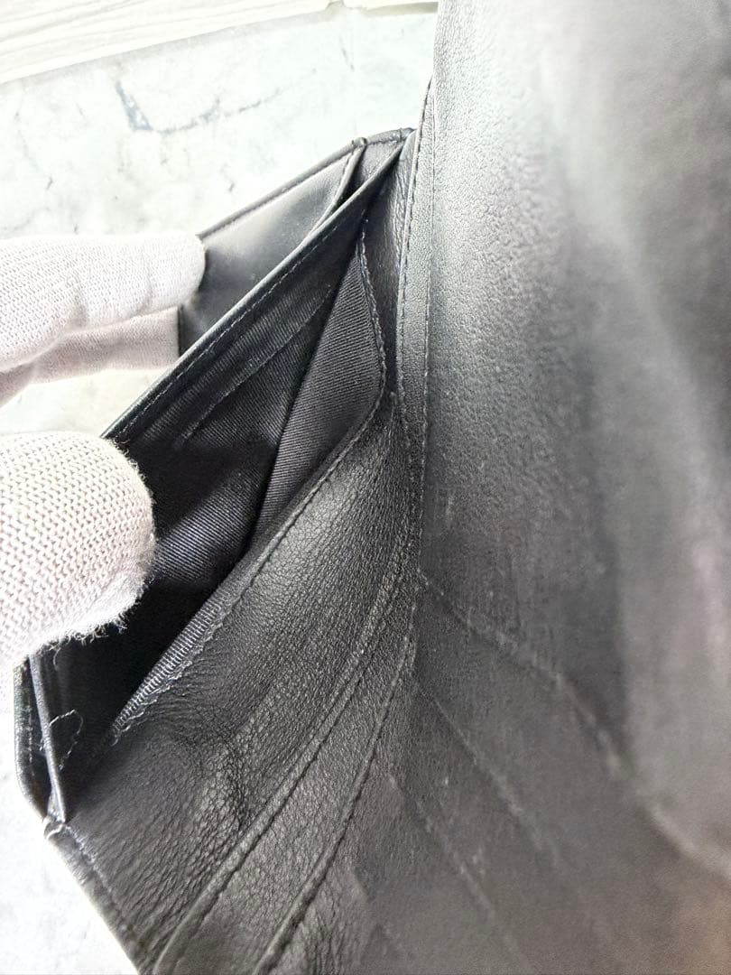 本日のみ値下げ　CHANEL エナメル マトラッセ 二つ折り財布 ブラック