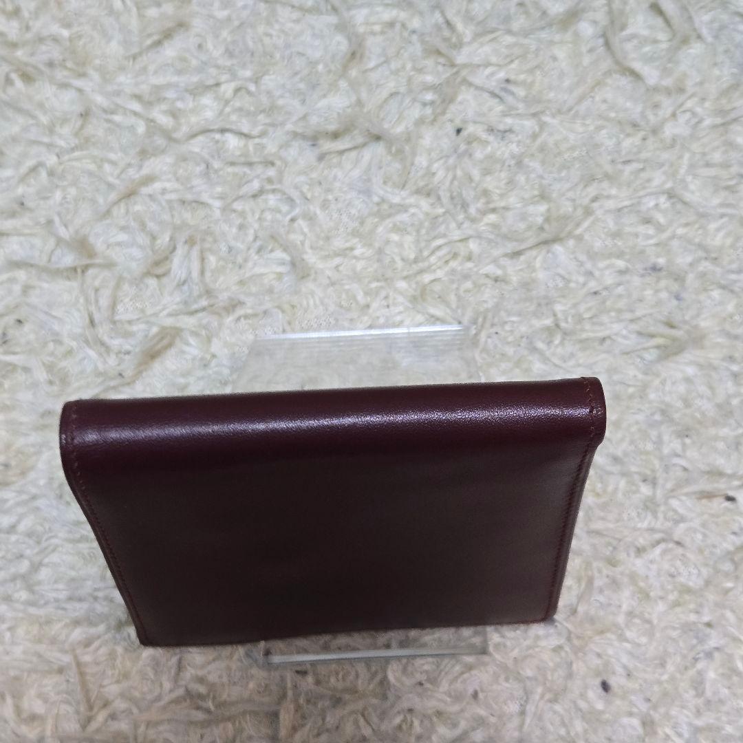 未使用　カルティエ マストライン 二つ折り 財布 レザー ボルドー