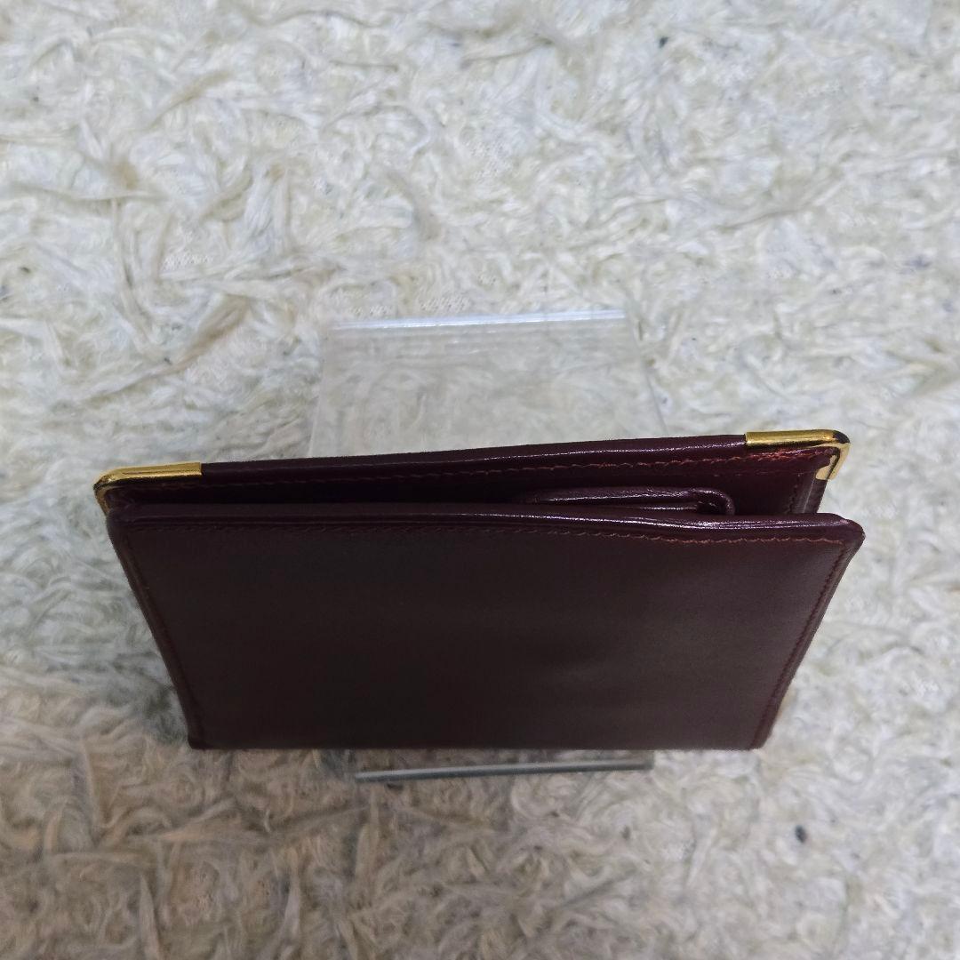 未使用　カルティエ マストライン 二つ折り 財布 レザー ボルドー