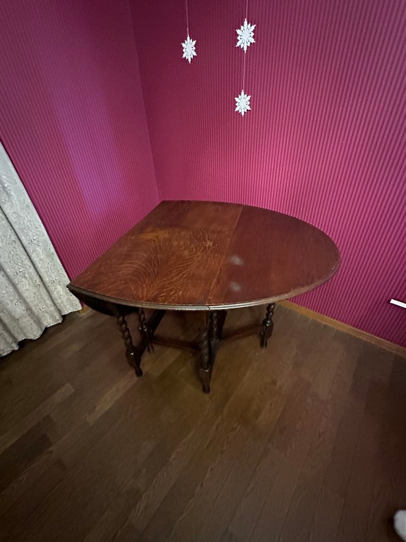 ぽこ　英国アンティークゲートレッグテーブル　バタフライテーブル　オーバル