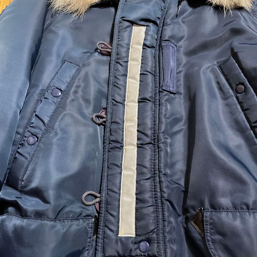 【ホッペタロマン】N-3B HOUSTON　M　ネイビー系　リフレクター付