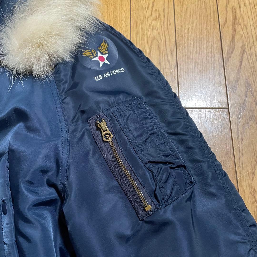 【ホッペタロマン】N-3B HOUSTON　M　ネイビー系　リフレクター付