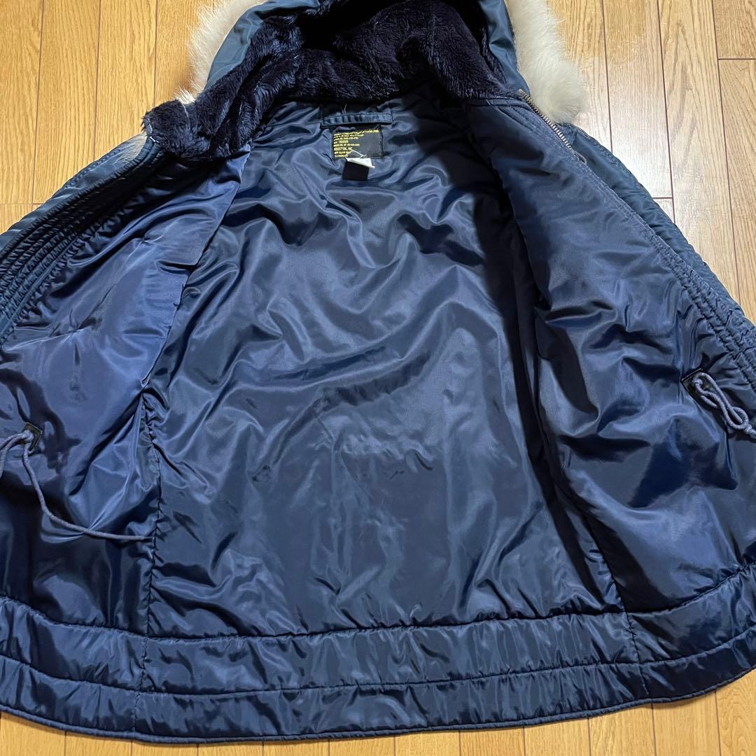 【ホッペタロマン】N-3B HOUSTON　M　ネイビー系　リフレクター付