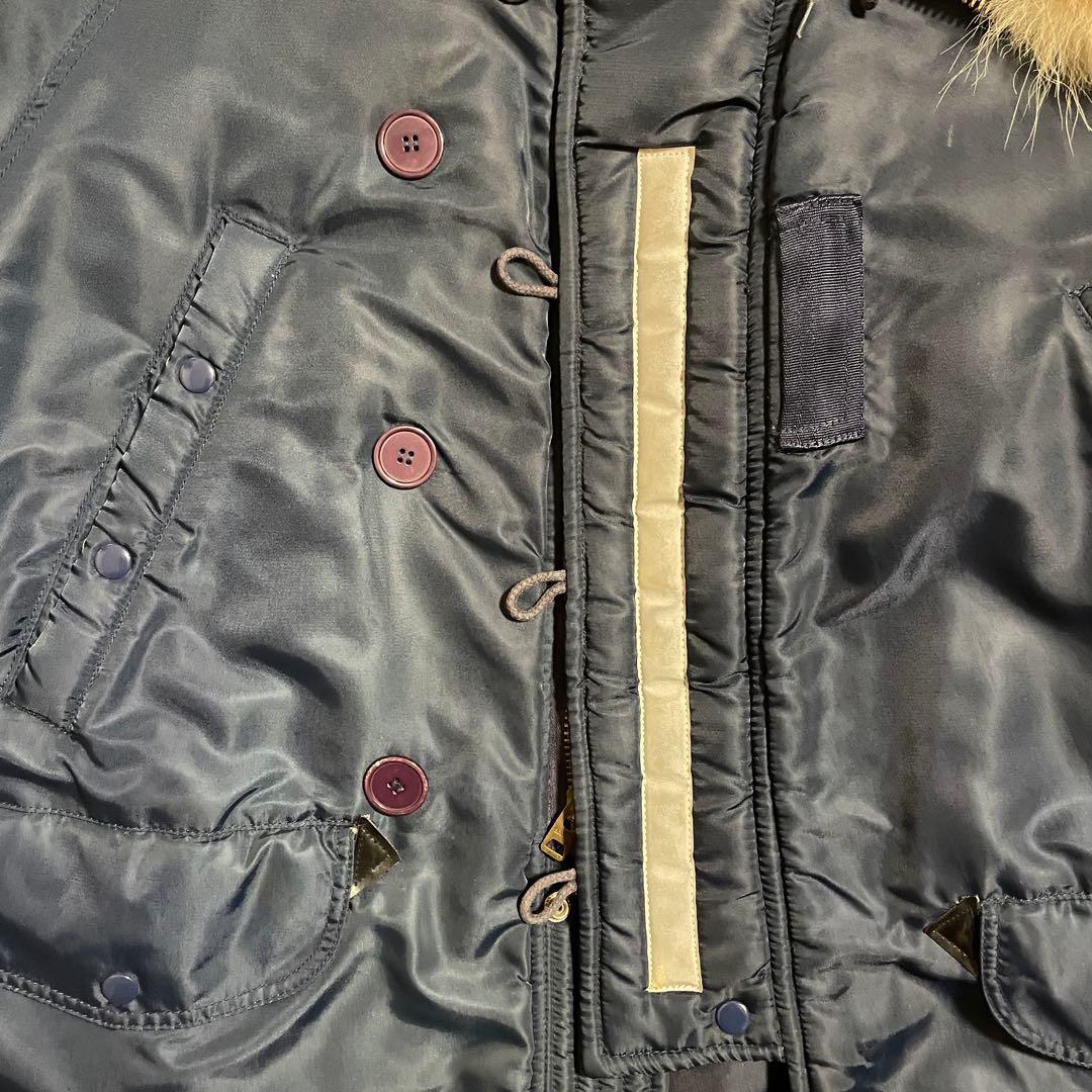 【ホッペタロマン】N-3B HOUSTON　M　ネイビー系　リフレクター付