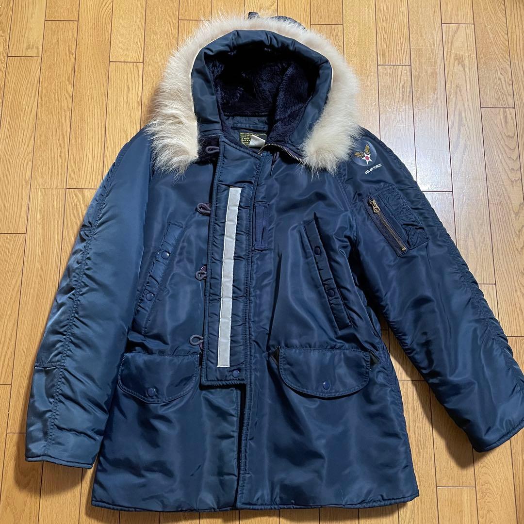 【ホッペタロマン】N-3B HOUSTON　M　ネイビー系　リフレクター付