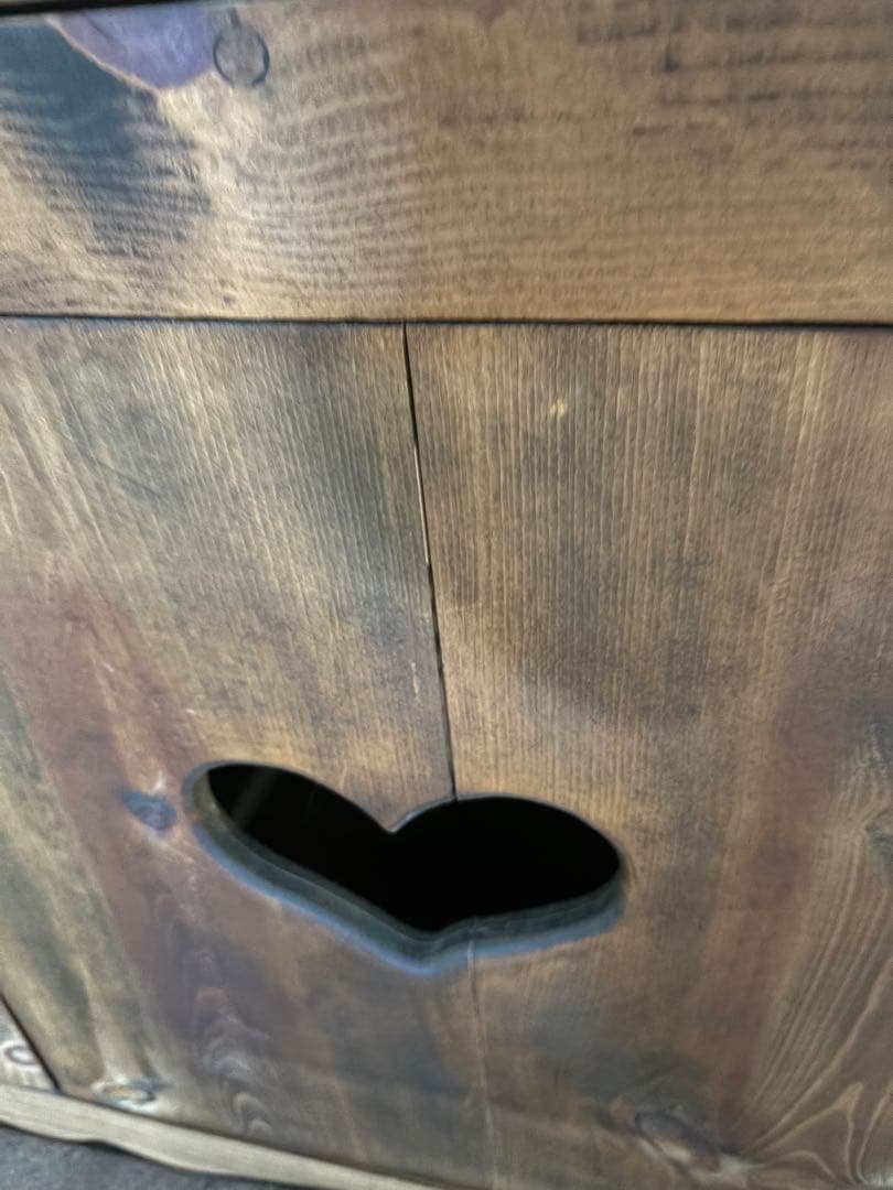 メ*4様 カントリー ナチュラルウッドハート型キャビネット