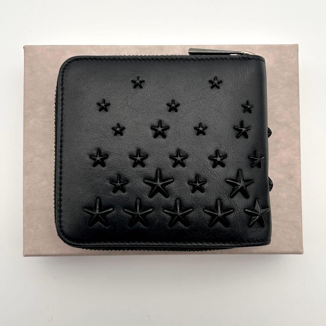 ✨極美品✨ JIMMY CHOO ジミーチュウ 二つ折り財布 ブラック 希少性大