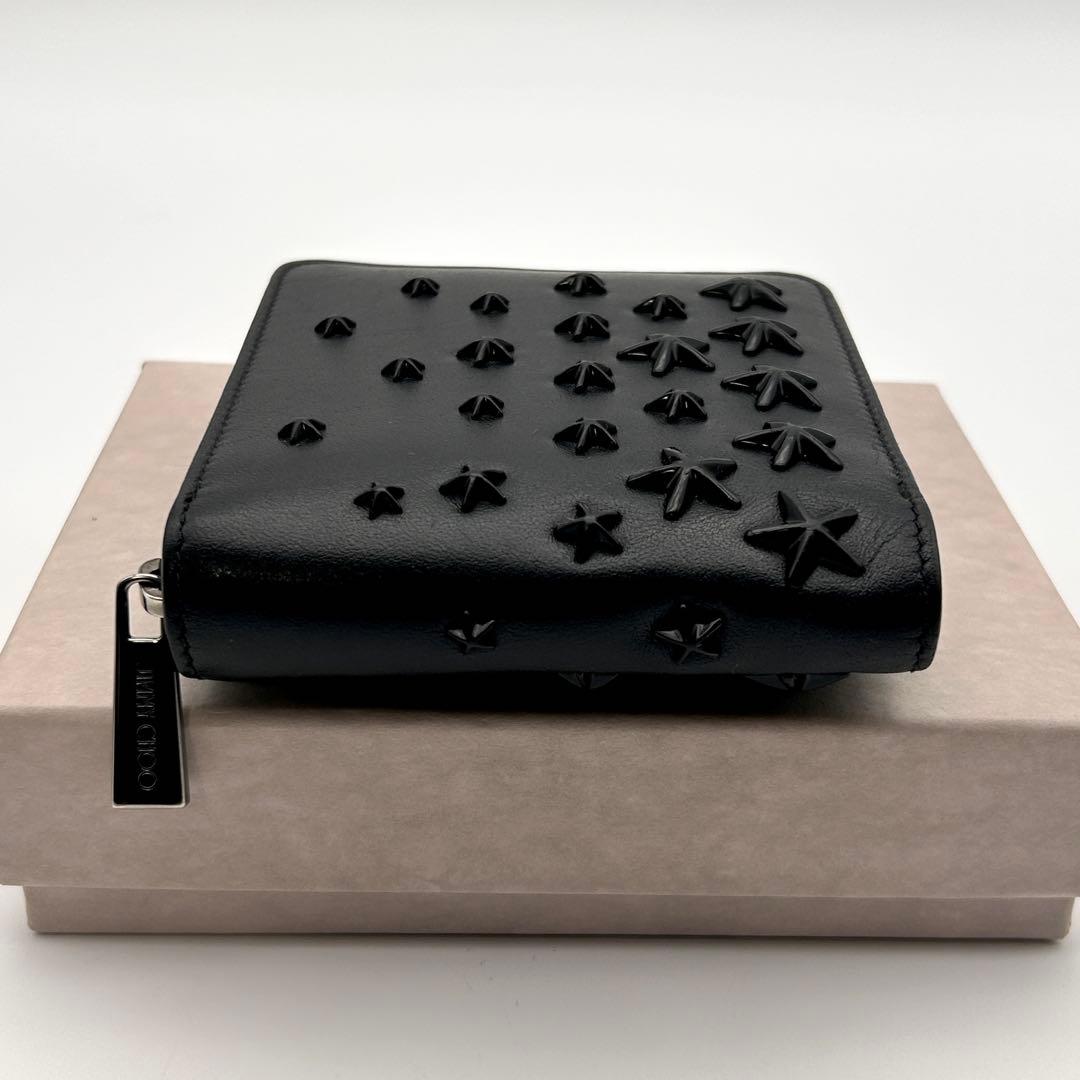 ✨極美品✨ JIMMY CHOO ジミーチュウ 二つ折り財布 ブラック 希少性大