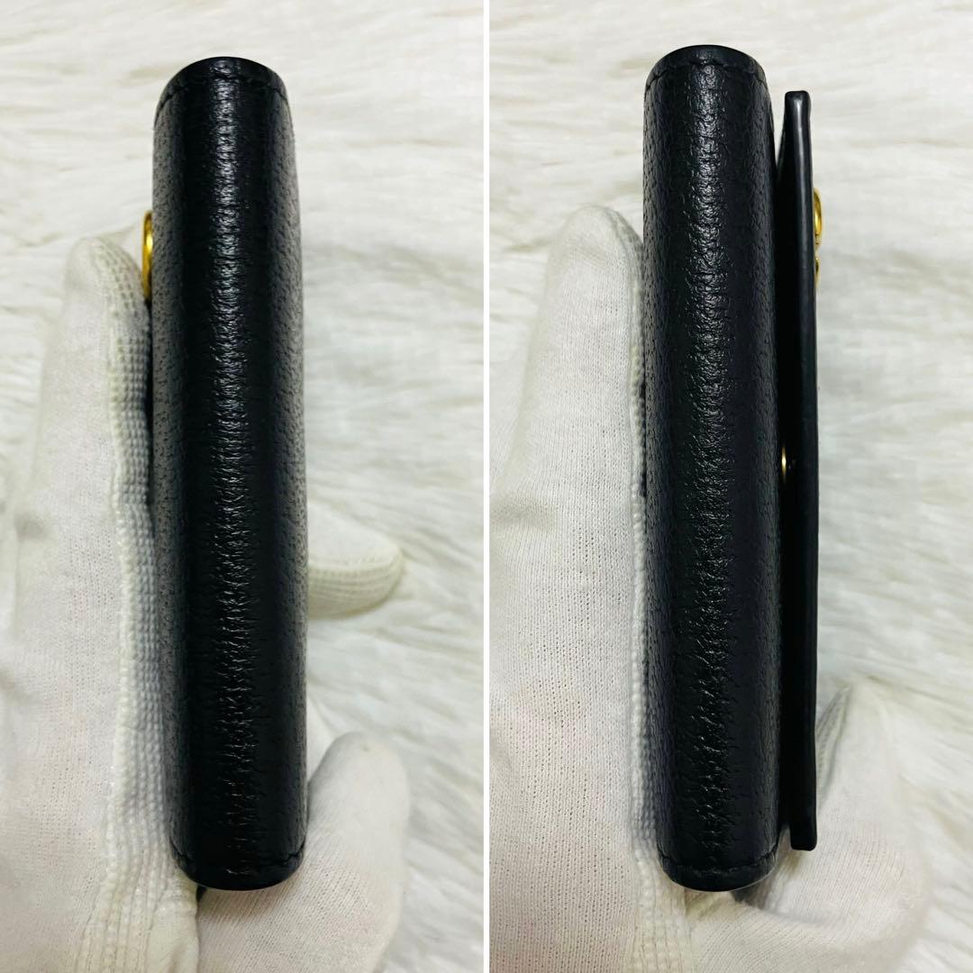 極美✨GUCCI キーケース 6連 GG マーモント レザー ブラック