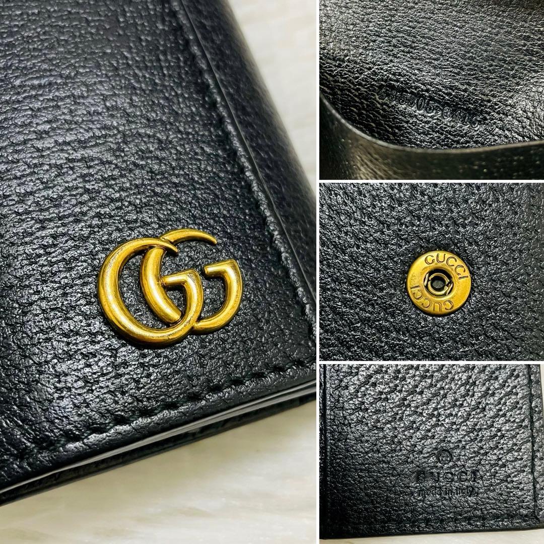 極美✨GUCCI キーケース 6連 GG マーモント レザー ブラック