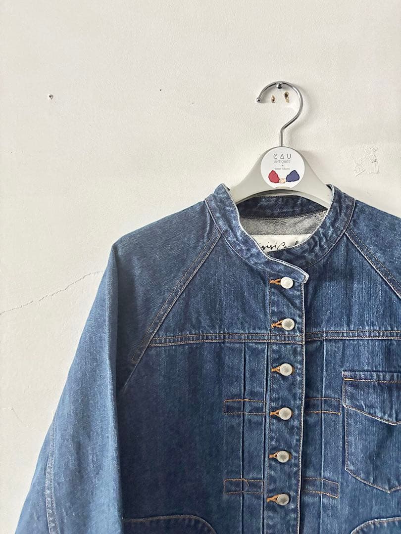 美品】si-si-si comfort　スタンドカラーベーシックデニムジャケット