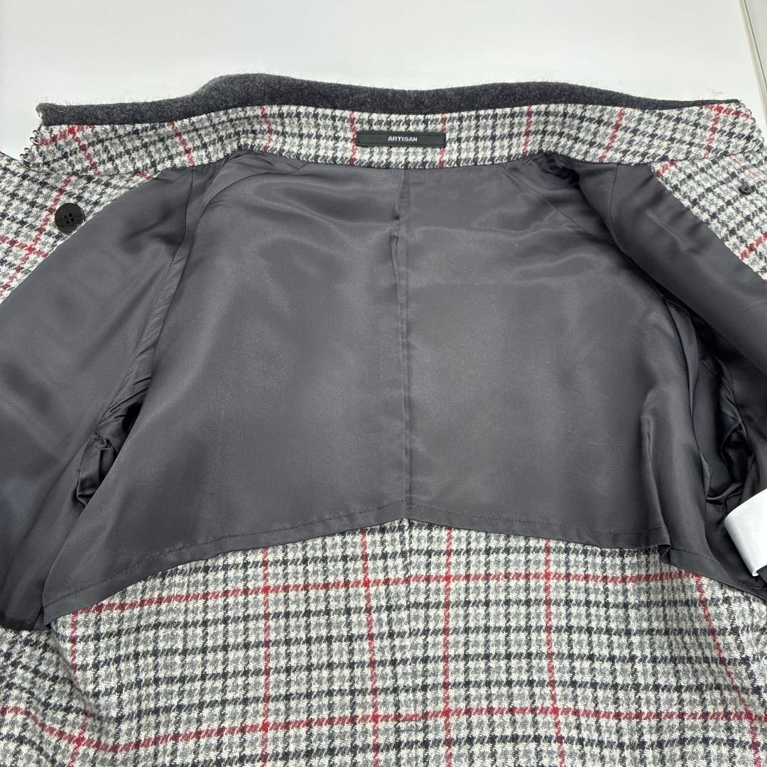 ARTISAN ダークグレー ダブルブレスト ロングコート