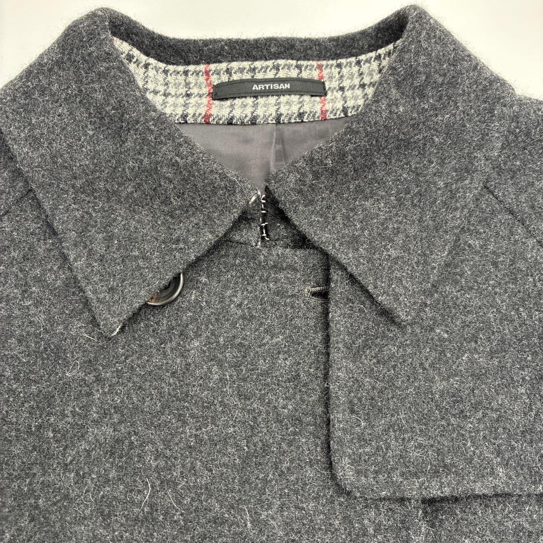 ARTISAN ダークグレー ダブルブレスト ロングコート