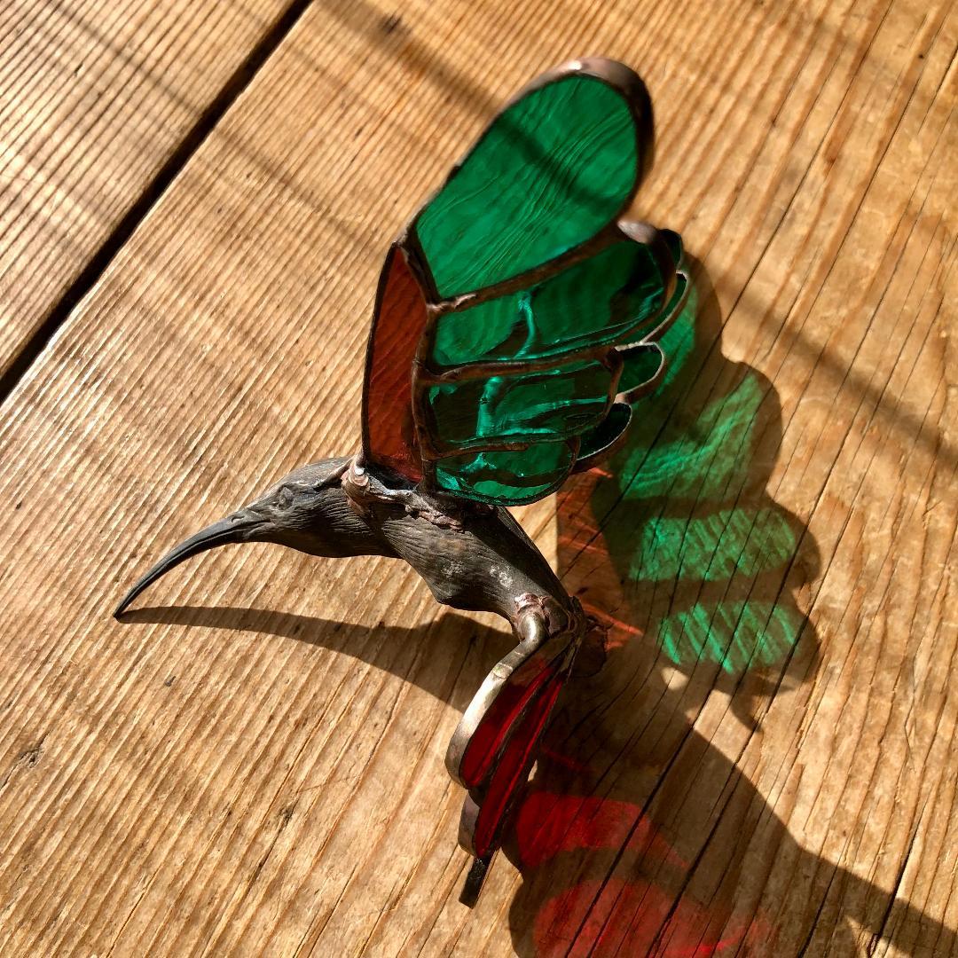 メ*6様 ヴィンテージ　ハチドリ　ハミングバード　アメリカ製　ステンドグラス　オ