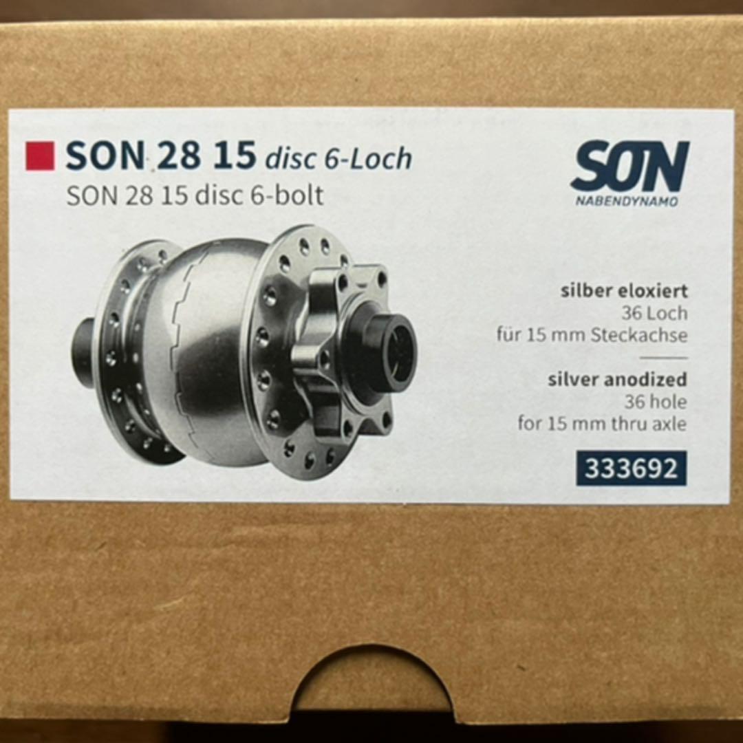 【新品未使用】SON28 15mm6ボルト穴 36H silver 並行輸入品