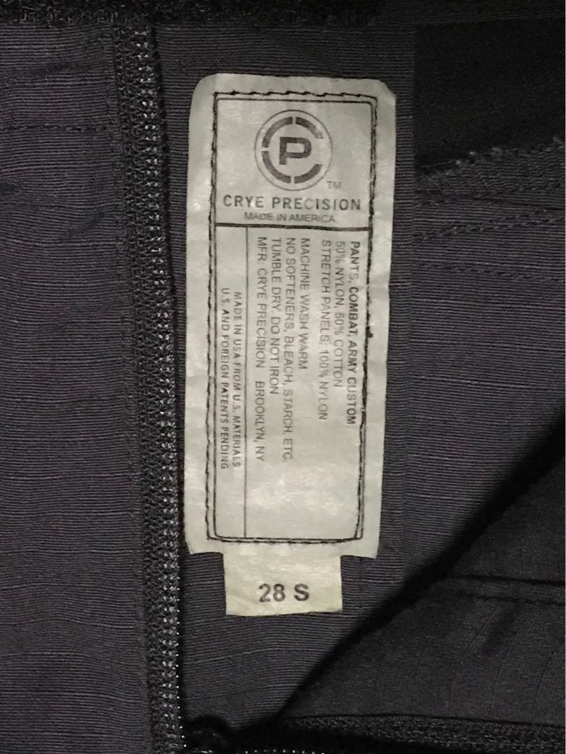 米軍　LE　CRYE PRECISION ブラック　コンバットパンツ　28S
