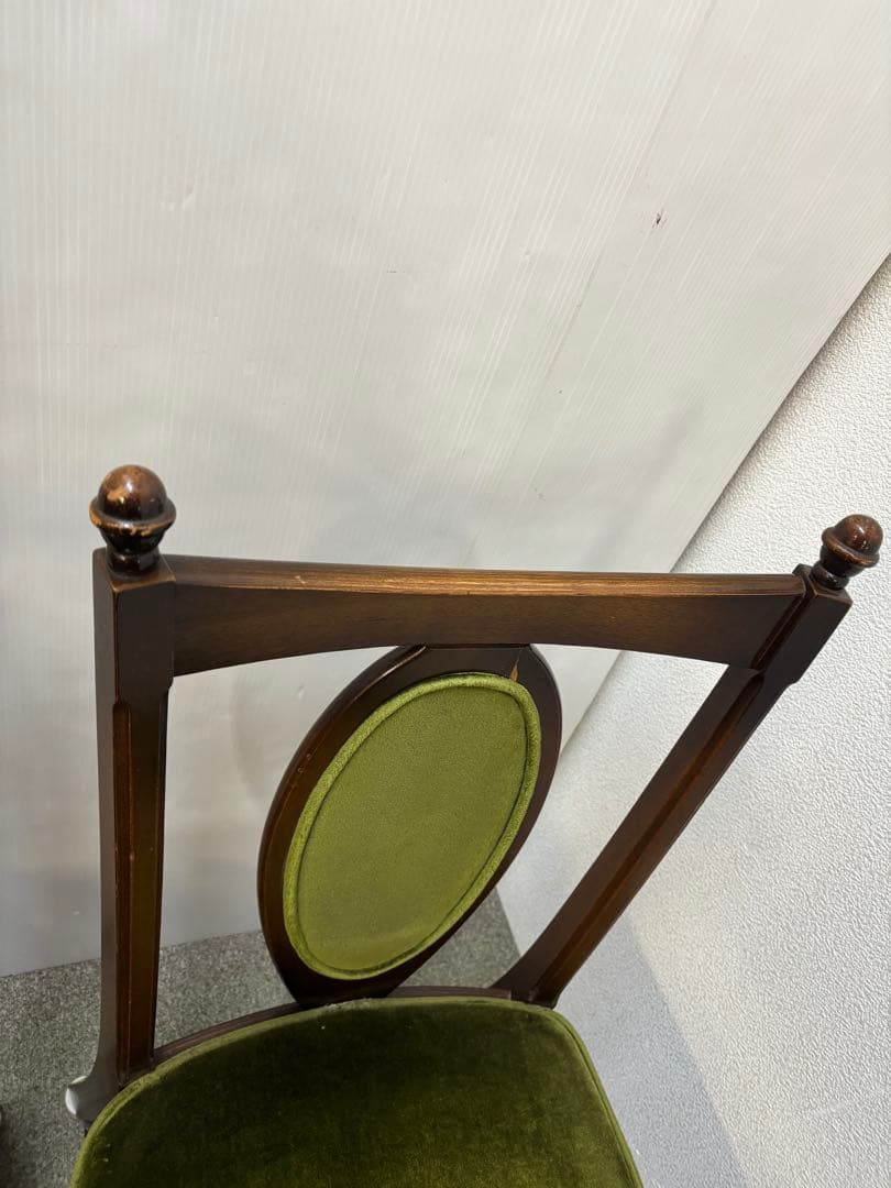 ① ヴィンテージチェア　ナガノインテリア　ベロアチェア　２脚セット