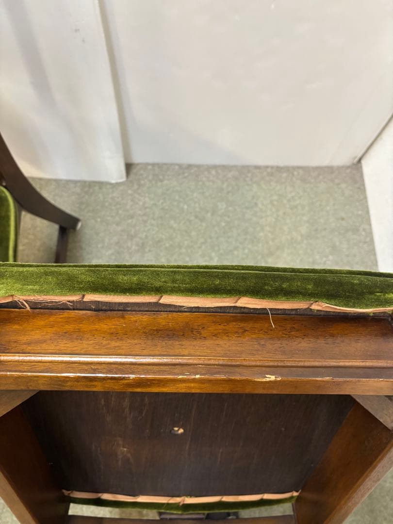 ① ヴィンテージチェア　ナガノインテリア　ベロアチェア　２脚セット