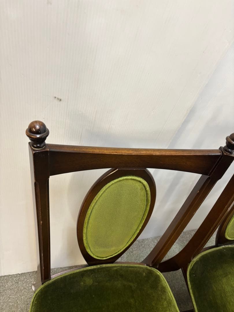 ① ヴィンテージチェア　ナガノインテリア　ベロアチェア　２脚セット