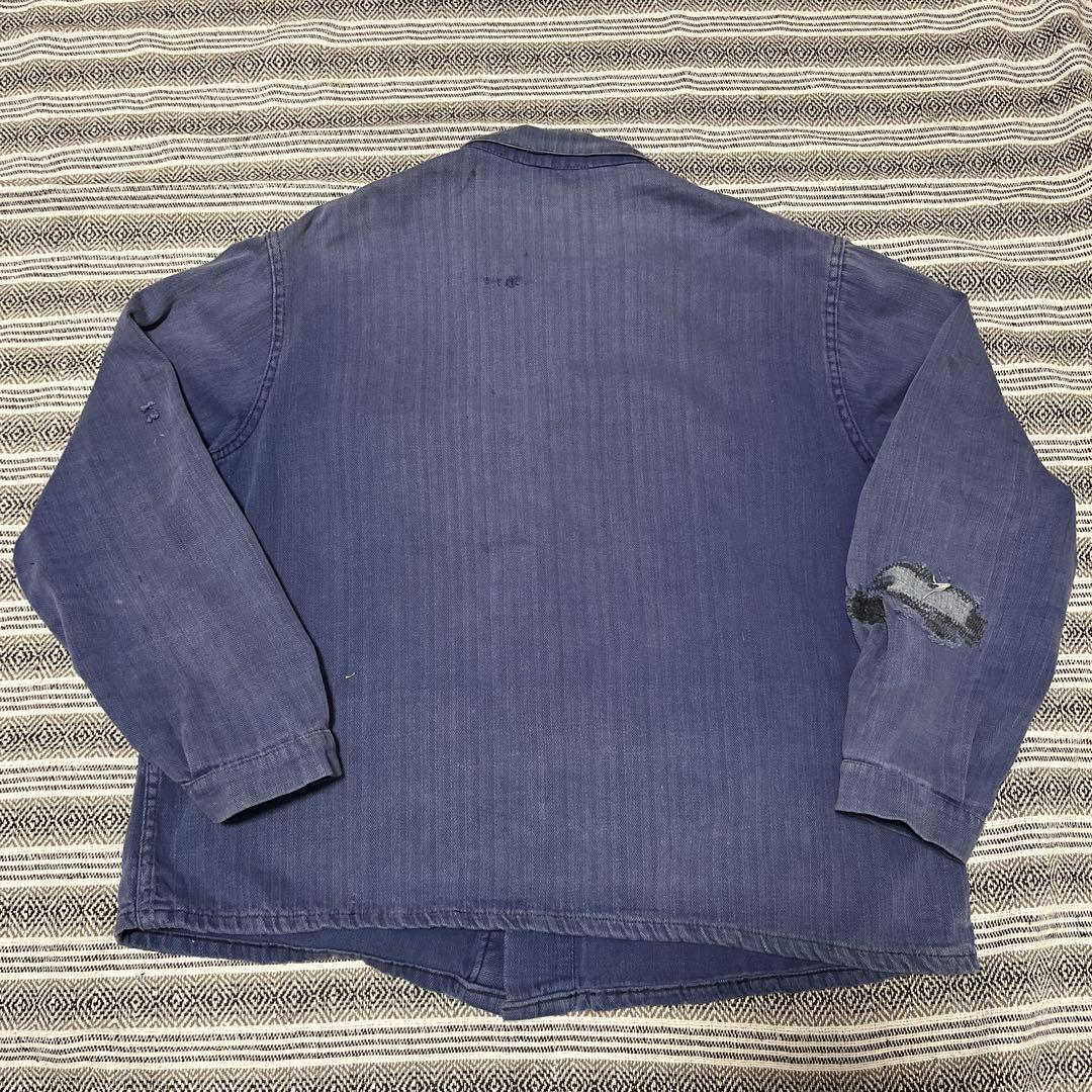 60s フレンチワークジャケット ヘリンボーン フェード ユーロ