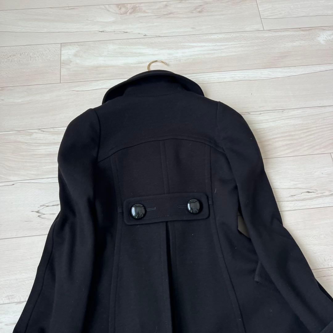 バーバリーブルーレーベル　ウールコート　チェック　Aライン　ビッグボタン